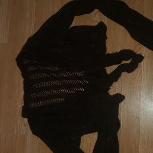 EUC vintage sweater vest cropped long sleeve ties up..size STUDIO Y brand sz lg